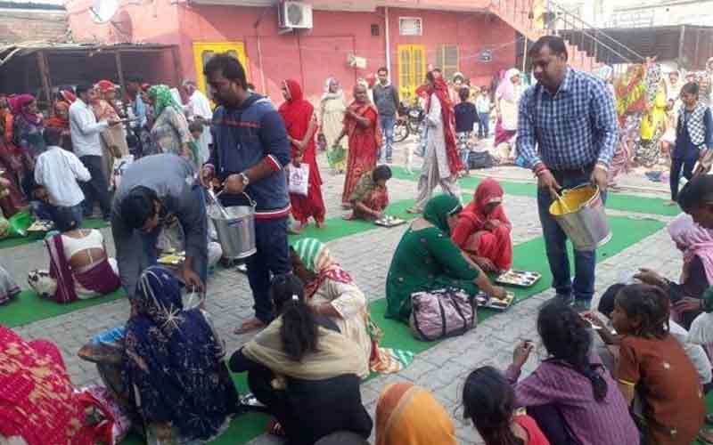 Bhandara in Bharadi village at the end of Shrimad Bhagwat week