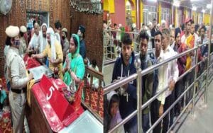 Devotees gathered in Trilokpur on the first day of Chaitra Navratri,