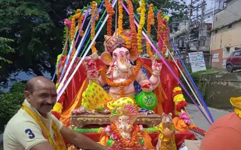 Ganpati Bappa's procession came out with great pomp in Nahan