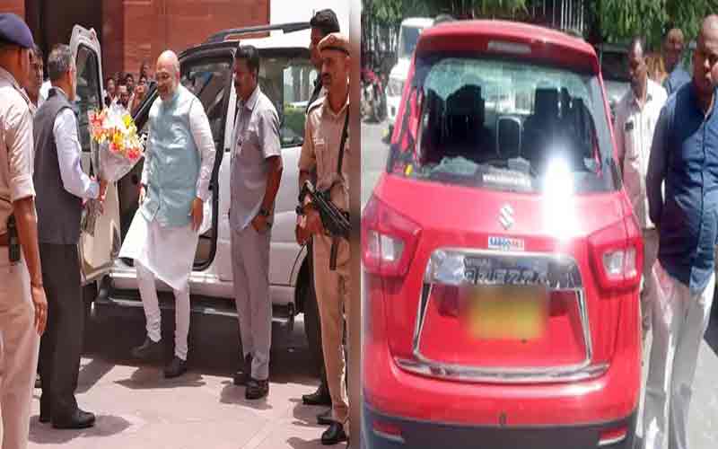 Again a big lapse in the security of Home Minister Amit Shah, suddenly in the middle of the convoy...