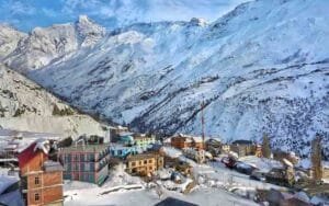 Clear weather for two days, sunshine after snowfall, mountains shining with silver