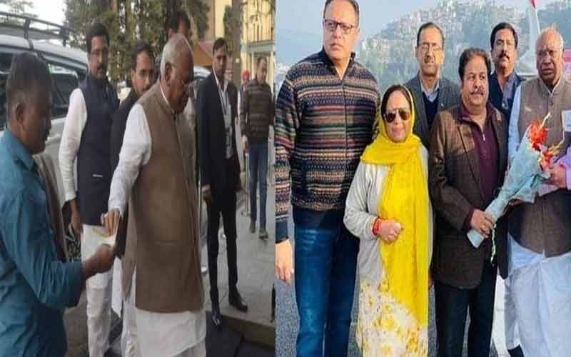 शिमला पहुंचे कांग्रेस के राष्ट्रीय अध्यक्ष मल्लिकार्जुन खरगे, कल करेंगे चुनावी जनसभाएं