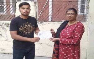 Election Officer Nidhi Patel distributed voter information slips