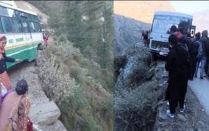 HRTC bus crashed again, 40 passengers were on board at the time of accident