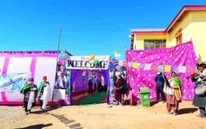 In the world's highest polling station, girls made voters aware of folk songs