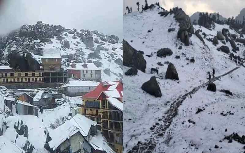 चूड़धार में सीजन का तीसरा हिमपात, माइनस में पहुंचा तापमान