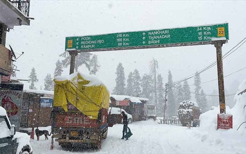 Weather changed, season's first snowfall started in Narkanda