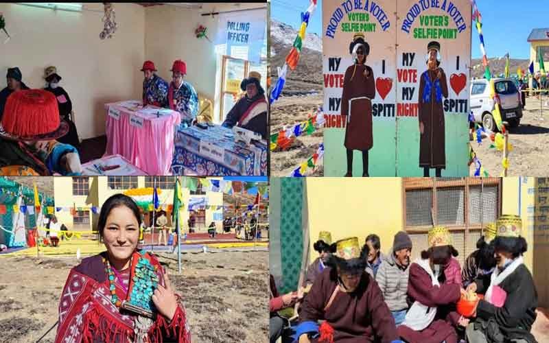 World's highest polling station decorated like a bride, people voted wearing traditional clothes