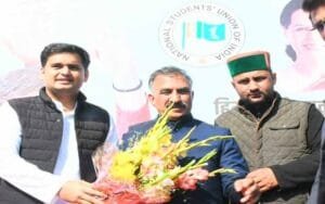 Chief Minister Sukhwinder Singh Sukhu reached the National Office of NSUI with State President Chhatar Thakur