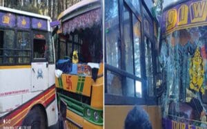 Fierce clash between private buses, nearly a dozen passengers injured
