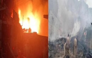 Orgy of fire in a factory in Chamba, 2 out of five laborers working inside....