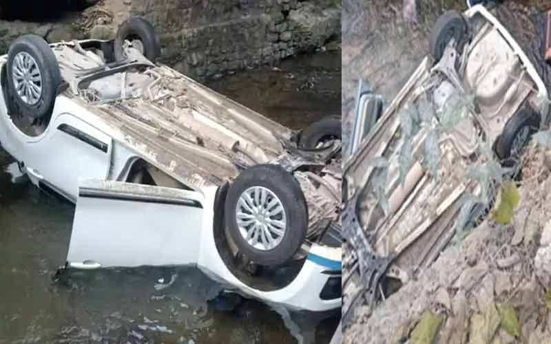 खाई में गिरी कार, एक की मौत तो दो घायल