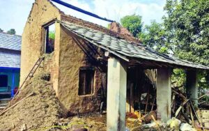 Heavy damage due to fire in Gaushala, cattle tied inside….