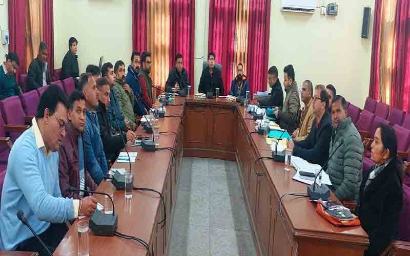 Review meeting on various ongoing rural development works in the district