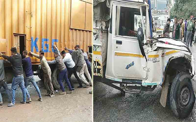 पिकअप और ट्राले के बीच जोरदार भिड़ंत, एक घायल