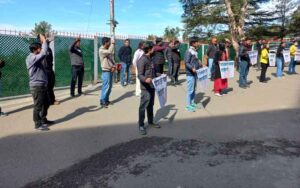 SFI unit protested in the university regarding the problems of the students