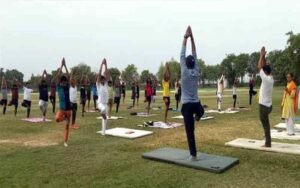 Yoga was conducted on the second day of residential youth leadership training program