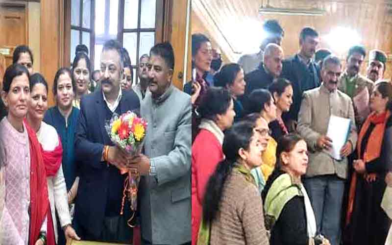 एनटीटी संघ की महिलाओं ने मुख्यमंत्री व शिक्षा मंत्री से की मुलाकात