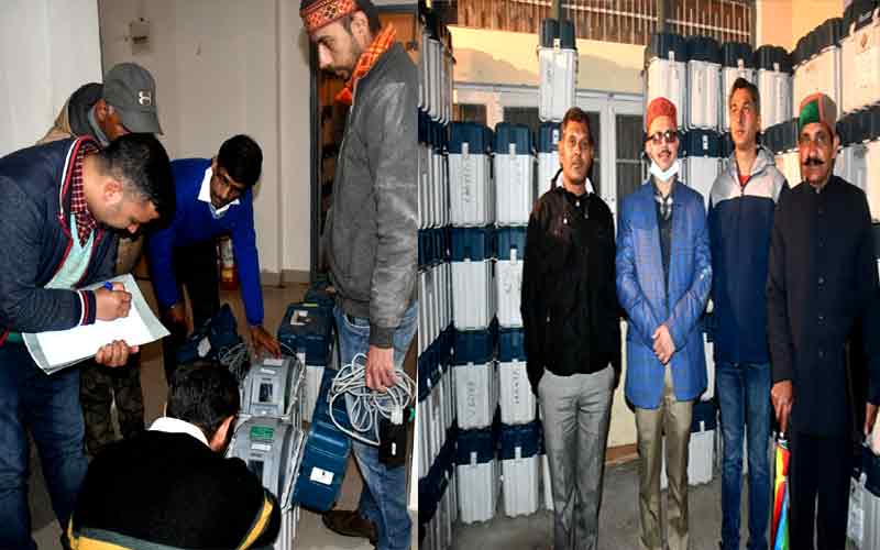 ईवीएम की जांच व स्कैनिंग का कार्य आरंभ
