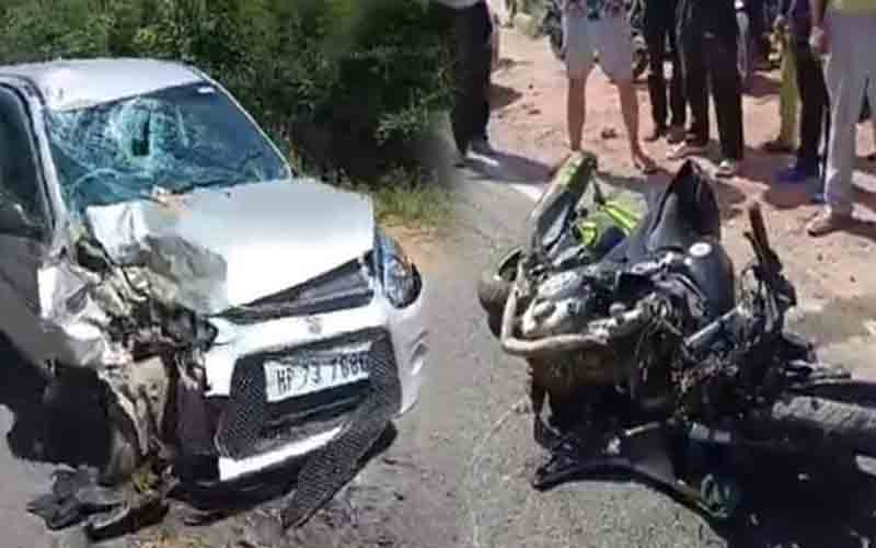 कार व बाइक की हुई जोरदार भिड़ंत, एक की मौत