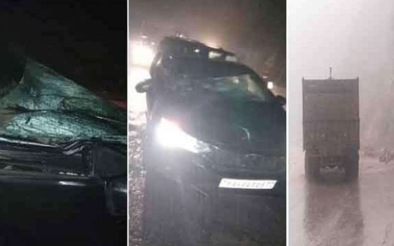 चंडीगढ़-मनाली एनएच पर पहाड़ी से कार पर गिरे पत्थर, फोरलेन वाहनों की आवाजाही के लिए बंद