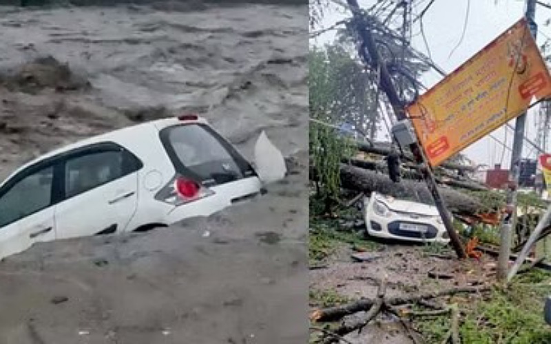 हिमाचल में भारी बारिश से 736 सड़कें व 1743 बिजली ट्रांसफॉर्मर ठप