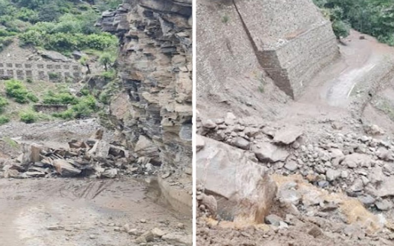 भूस्खलन से उदयपुर से किलाड़-साच पास व किलाड़ से गुलाबगढ़ सड़क मार्ग बाधित