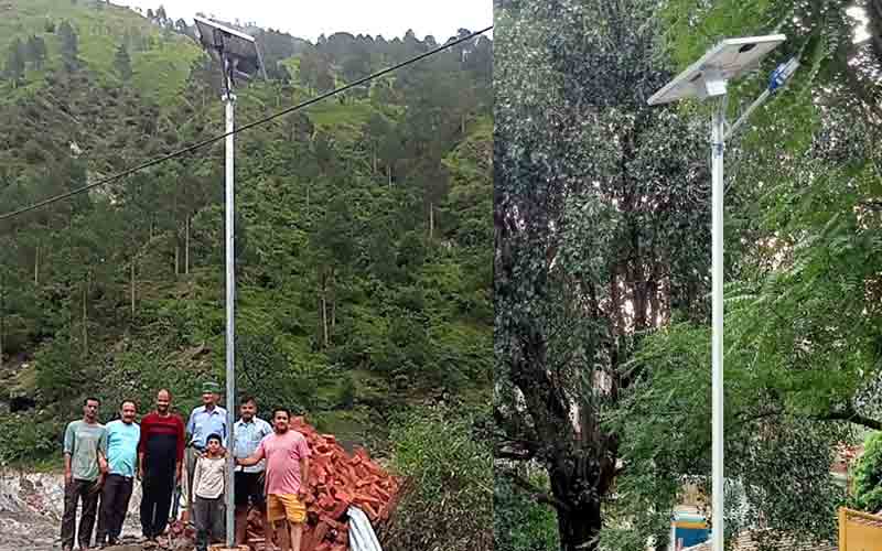 Mandi: औट व बालीचौकी बाजार में सोलर स्ट्रीट लाइटस स्थापित