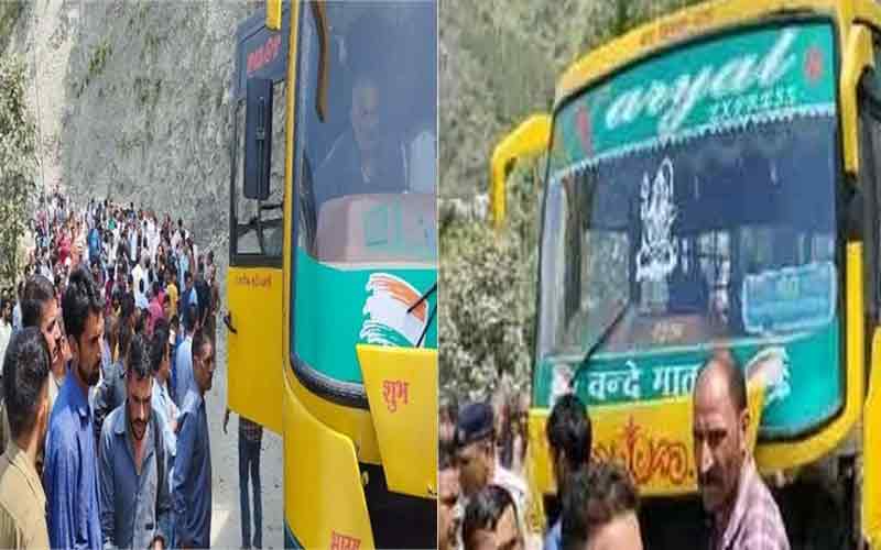 निजी बस की अचानक हुई ब्रेक फेल, बाल-बाल बची सभी यात्रियों की जान