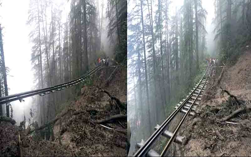 विश्व धरोहर कालका-शिमला रेलमार्ग बुरी तरह क्षतिग्रस्त, ट्रेनों की आवाजाही ठप