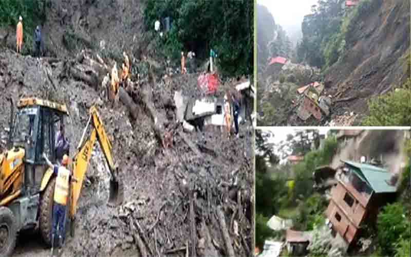 शिमला के लालपानी में भूस्खलन से स्लाटरहाउस समेत कई घर गिरे, दो शव बरामद