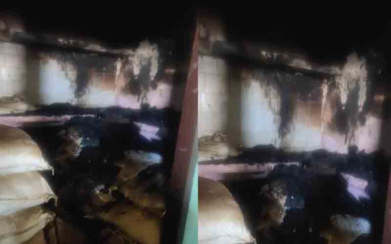 राशन डिपो में लगी आग, खाद्य सामान हुआ जलकर खाक