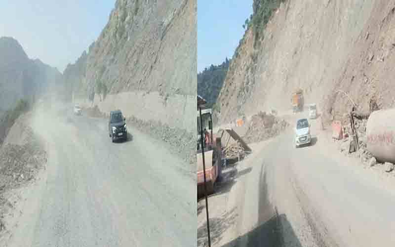 कालका-शिमला हाईवे पर चक्कीमोड़ में करीब दो माह बाद अब सड़क की हालत सामान्य