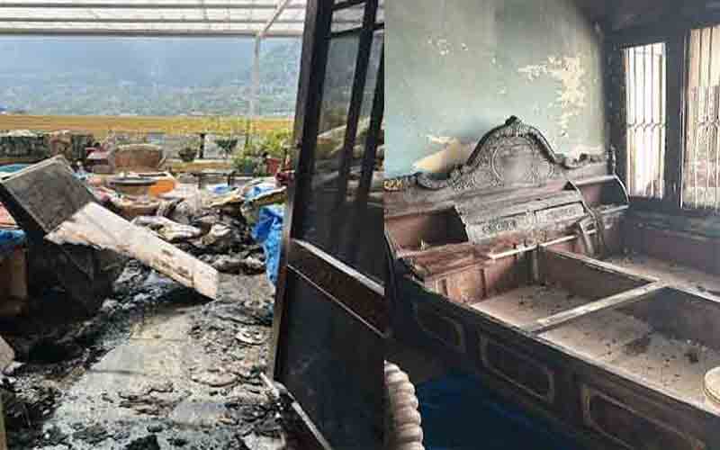 सूर्या अपार्टमेंट में हुआ भीषण अग्निकांड, कमरे में सारा सामान जलकर राख