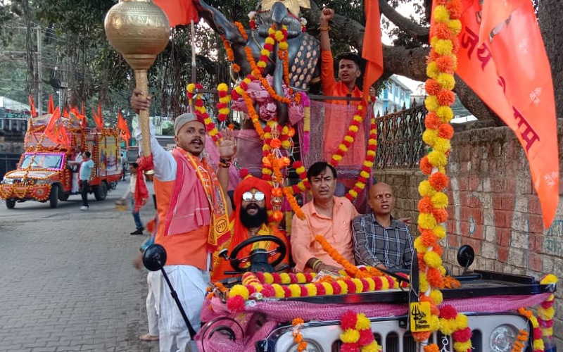 नाहन में शौर्य जागरण रथ यात्रा का जगह-जगह हुआ स्वागत