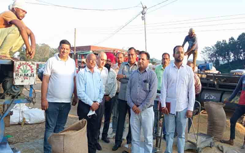 हि.प्र.राज्य नागरिक आपूर्ति के प्रबंधक निदेशक ने धान खरीद केंद्र धौलाकुंआ व पांवटा का किया दौरा