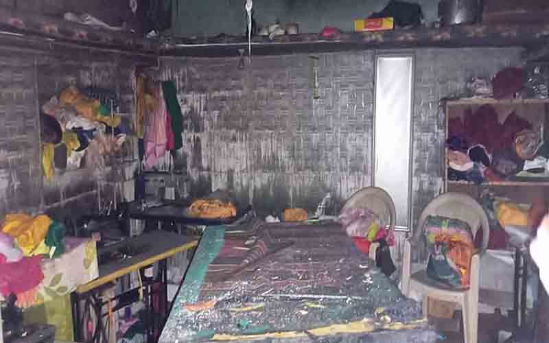 दर्जी की दुकान में अचानक भड़की आग, पीड़ित को लाखों का नुक्सान
