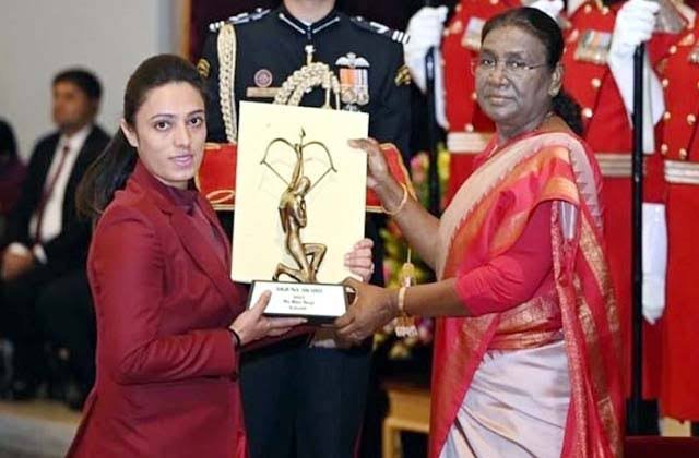 सिरमौर की रितु नेगी को राष्ट्रपति द्रौपदी मुर्मू ने अर्जुन अवार्ड से किया सम्मानित