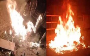 Fire suddenly broke out in a fruit stall