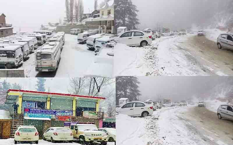 हिमाचल में भारी बर्फबारी से 130 सड़कें अवरुद्ध, 395 बिजली ट्रांसफार्मर भी ठप…..