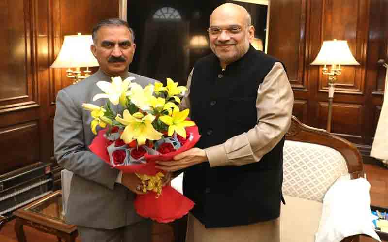 मुख्यमंत्री सुक्खू ने नई दिल्ली में केंद्रीय गृह मंत्री अमित शाह से की भेंट