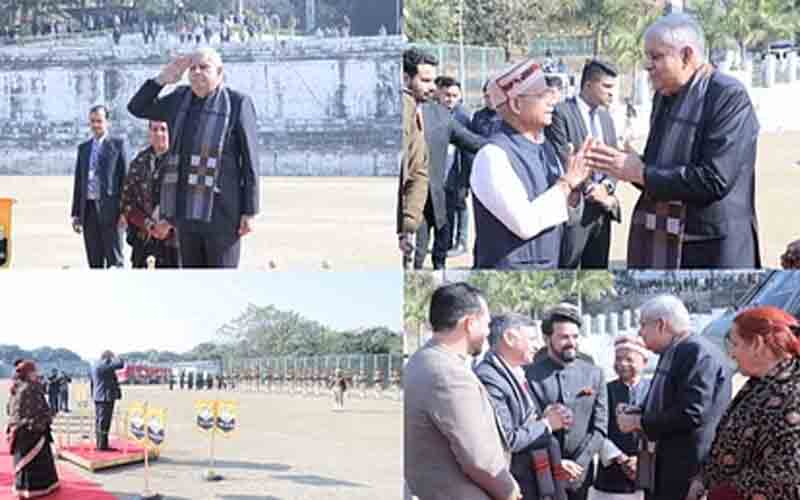 हमीरपुर पहुंचे उप-राष्ट्रपति जगदीप धनखड़, किया गया गरिमापूर्ण अभिनंदन