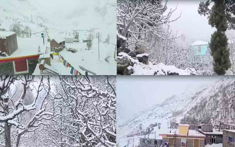 हिमाचल के ऊंचाई वाले इलाके बर्फ से लकदक, तापमान में भारी गिरावट