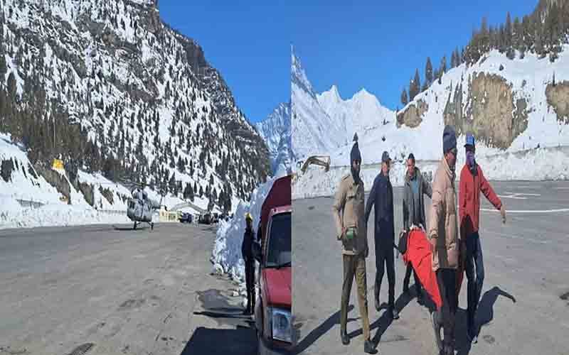 जनजातीय जिले लाहौल के स्तींगरी हेलीपैड से दो मरीजों को किया एयरलिफ्ट