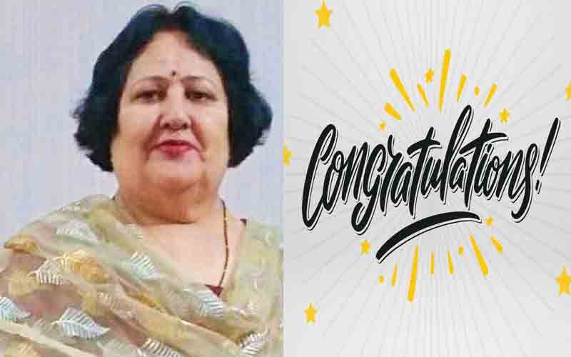 नंदिता बाली को मिला राष्ट्रीय साहित्य शिखर विद्श्री पुरस्कार