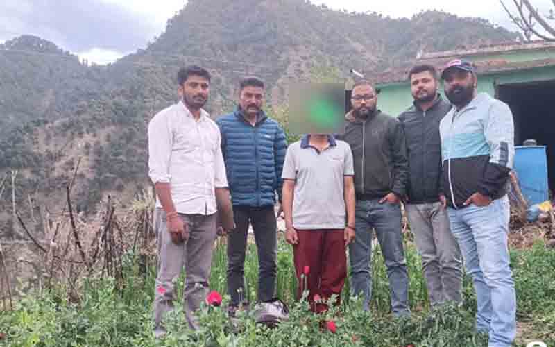 निजी भूमि पर उगाए अफीम के 192 पौधे, आरोपी गिरफ्तार