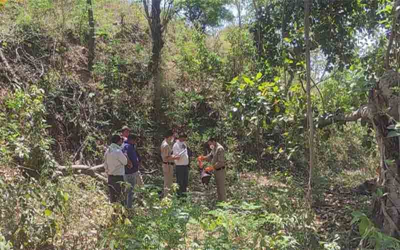 गहरी खाई में पेड़ के नीचे पड़ा हुआ मिला अज्ञात व्यक्ति का शव