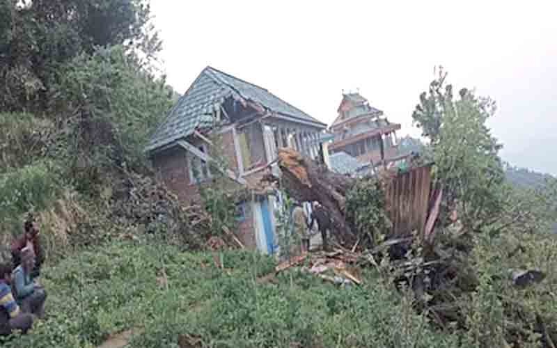 अंधड़ का कहर: रसोईघर पर गिरा विशाल पेड़, पिता की माैत, बेटा जख्मी