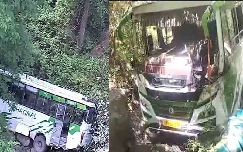 शिमला में दुघर्टनाग्रस्त हुई निजी बस, राजगढ़ के चालक की माैत