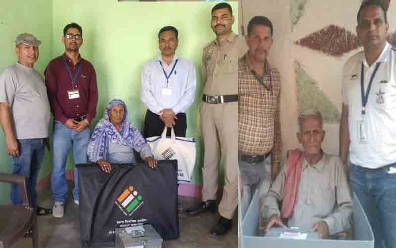 मोबाइल पोलिंग टीमों द्वारा 8वें दिन 17 मतदाताओं से घर से करवाया गया मतदान